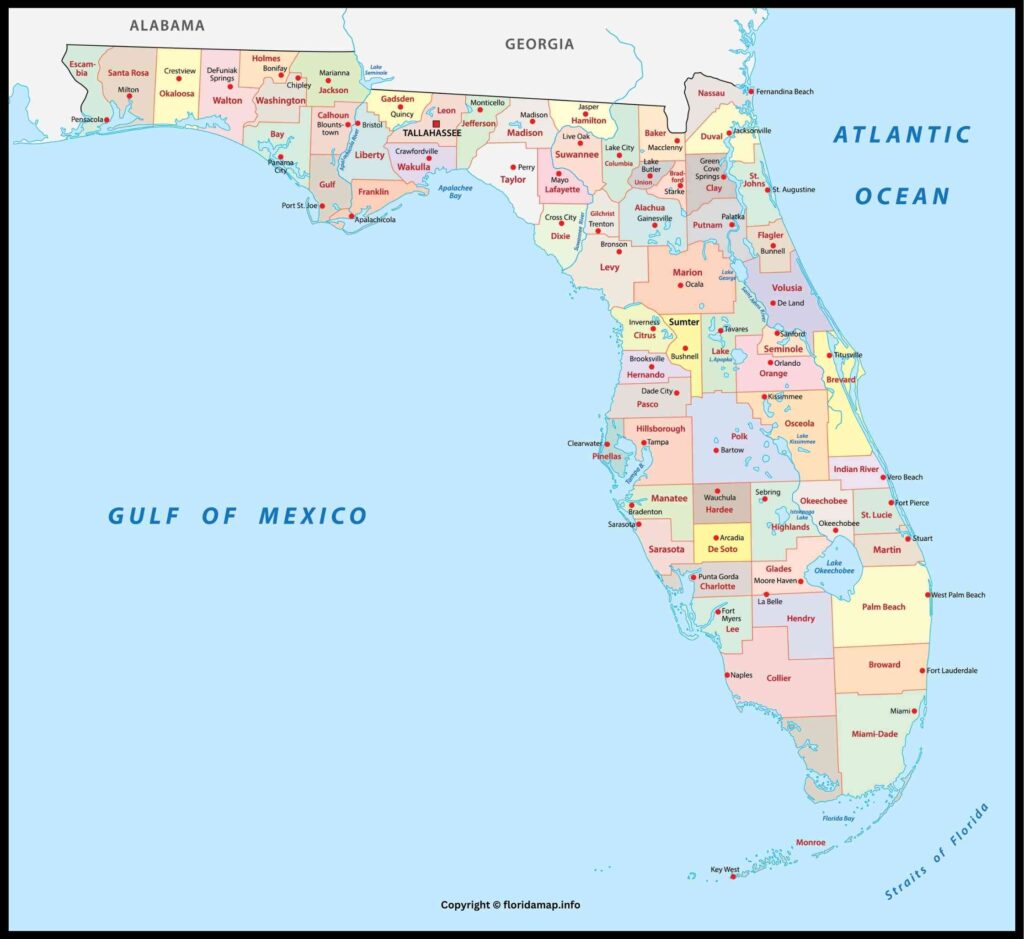 Florida Map by Counties