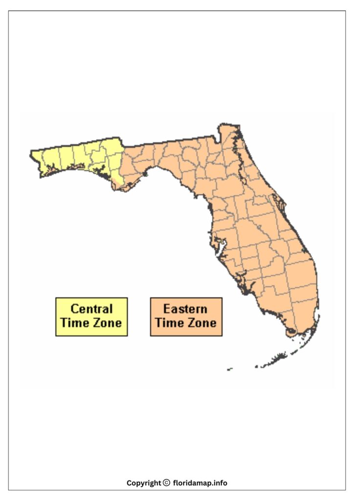 Florida Time Zones Map