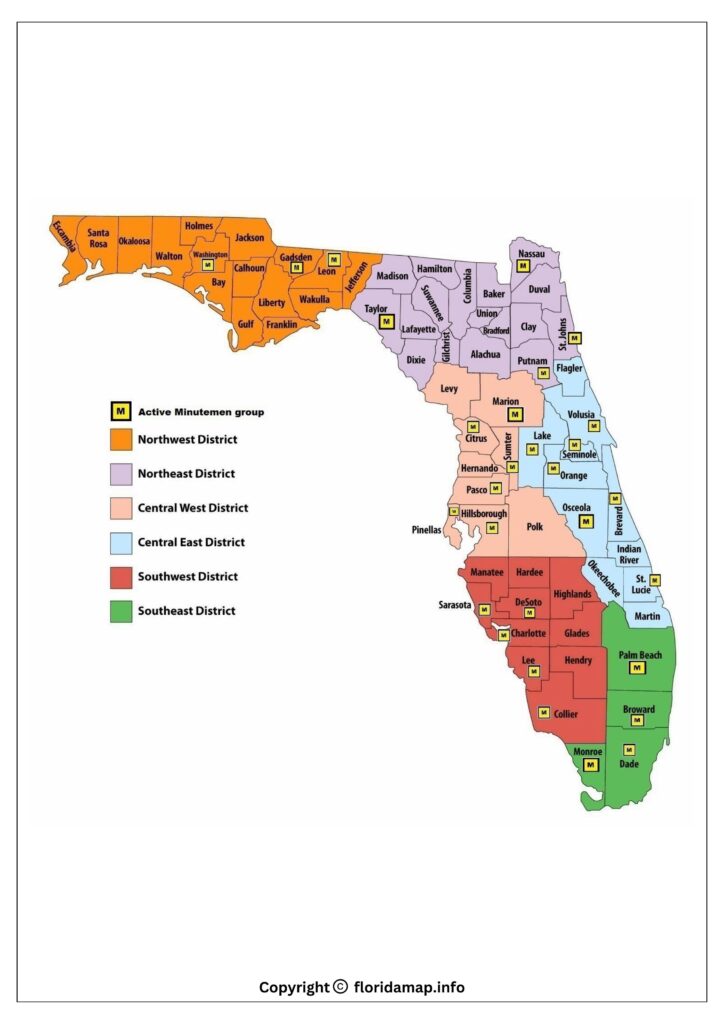 Counties in Central Florida Map