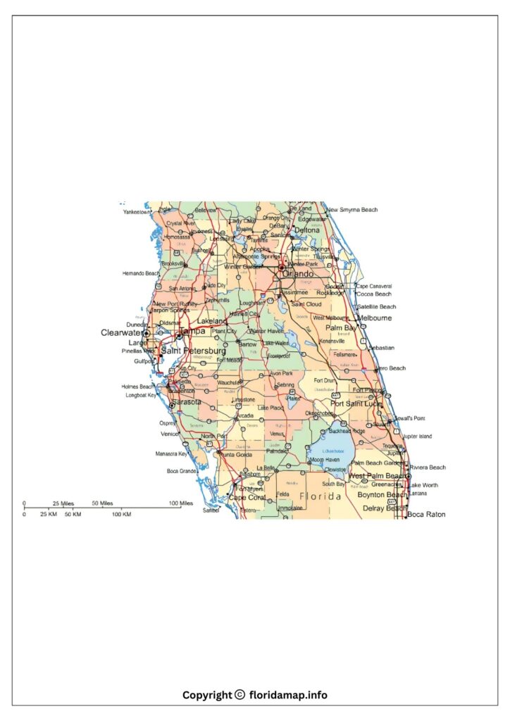 Counties in Central Florida Map