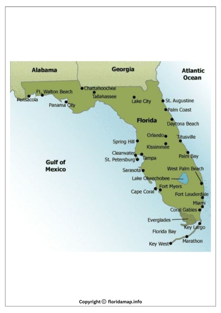 Map of Beaches in Florida