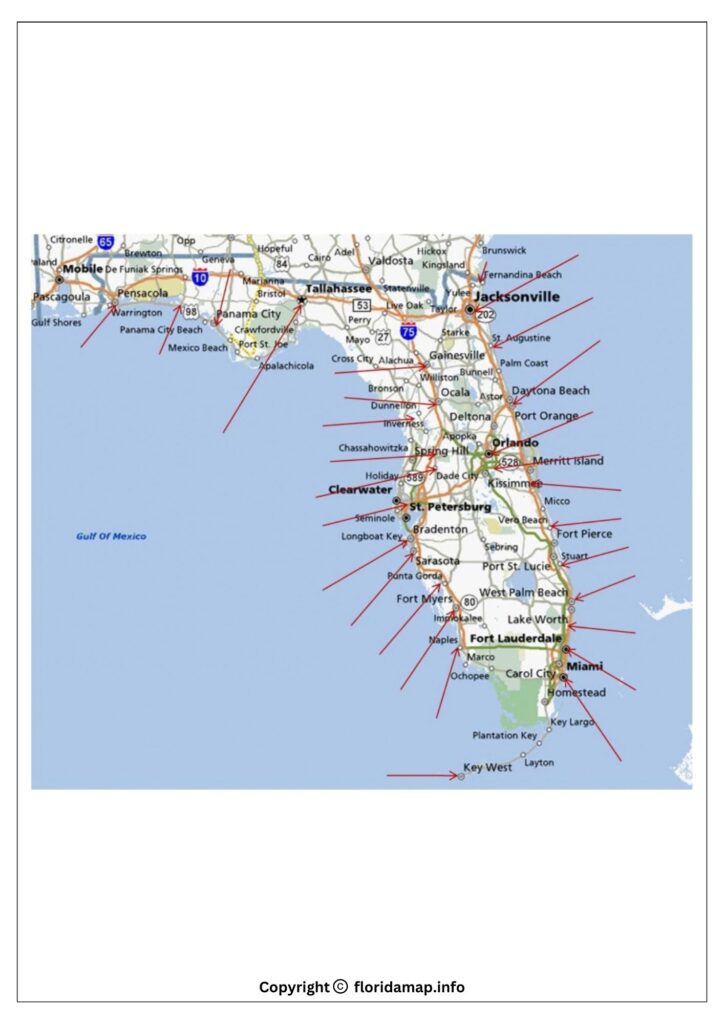 Map of Florida Cities and Beaches