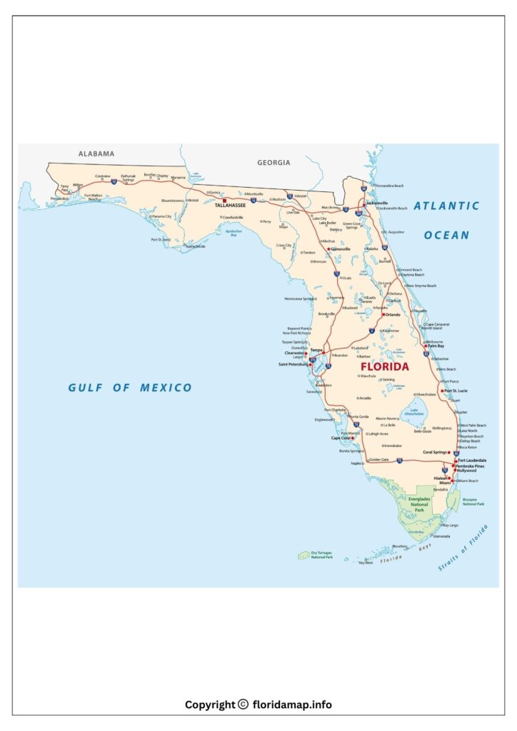 Map of Florida East Coast 