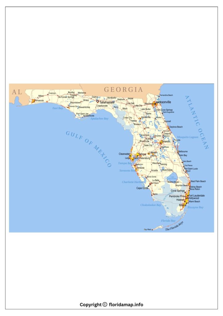 Map of Florida East Coast