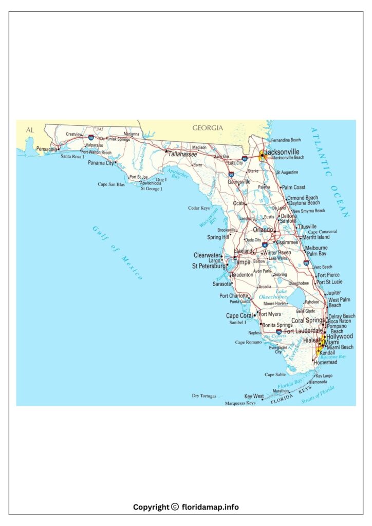 Map of Florida Gulf Coast