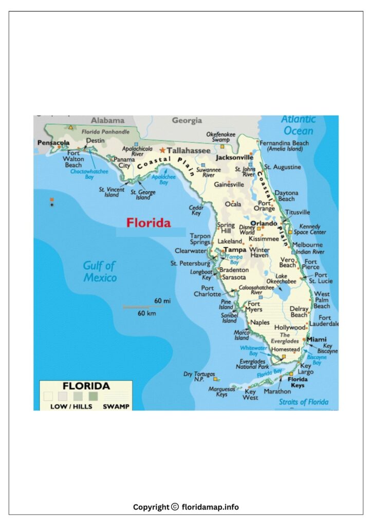 Map of the Gulf Coast of Florida