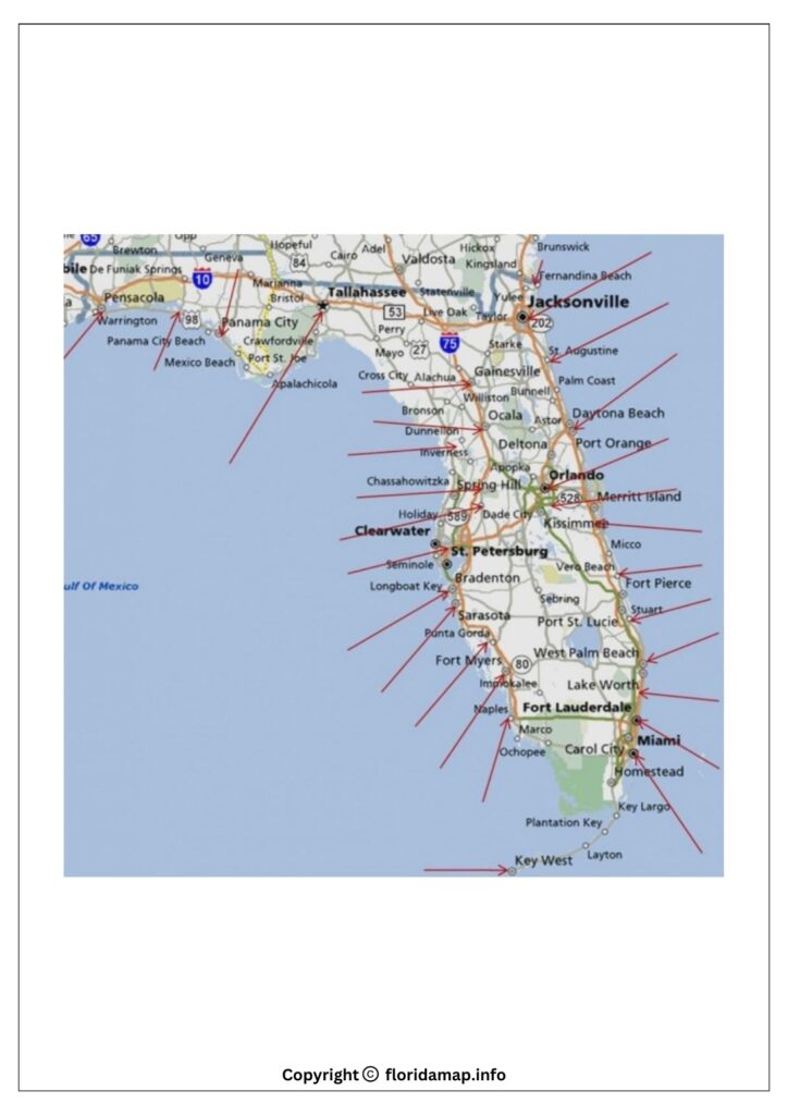 Map of Florida West Coast