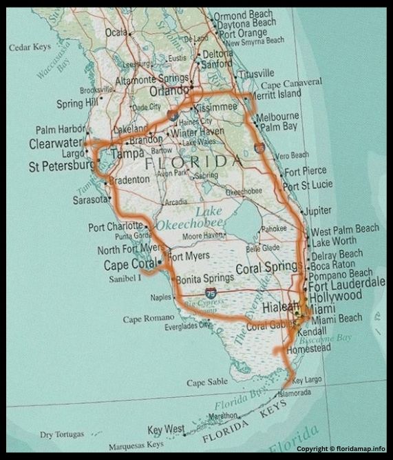 South Florida Map with Cities