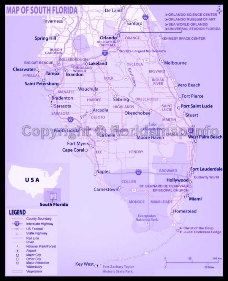 South Florida Map with Cities [Map of Southwest Florida]